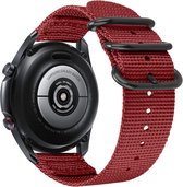 Strap-it Smartwatch bandje 22mm - nylon gesp horlogebandje geschikt voor Samsung Galaxy Watch 46mm / Galaxy Watch 3 45mm / Gear S3 Classic & Frontier - Amazfit GTR 47mm / GTR 2 / GTR 3 - Polar Vantage M / Grit X - Rood