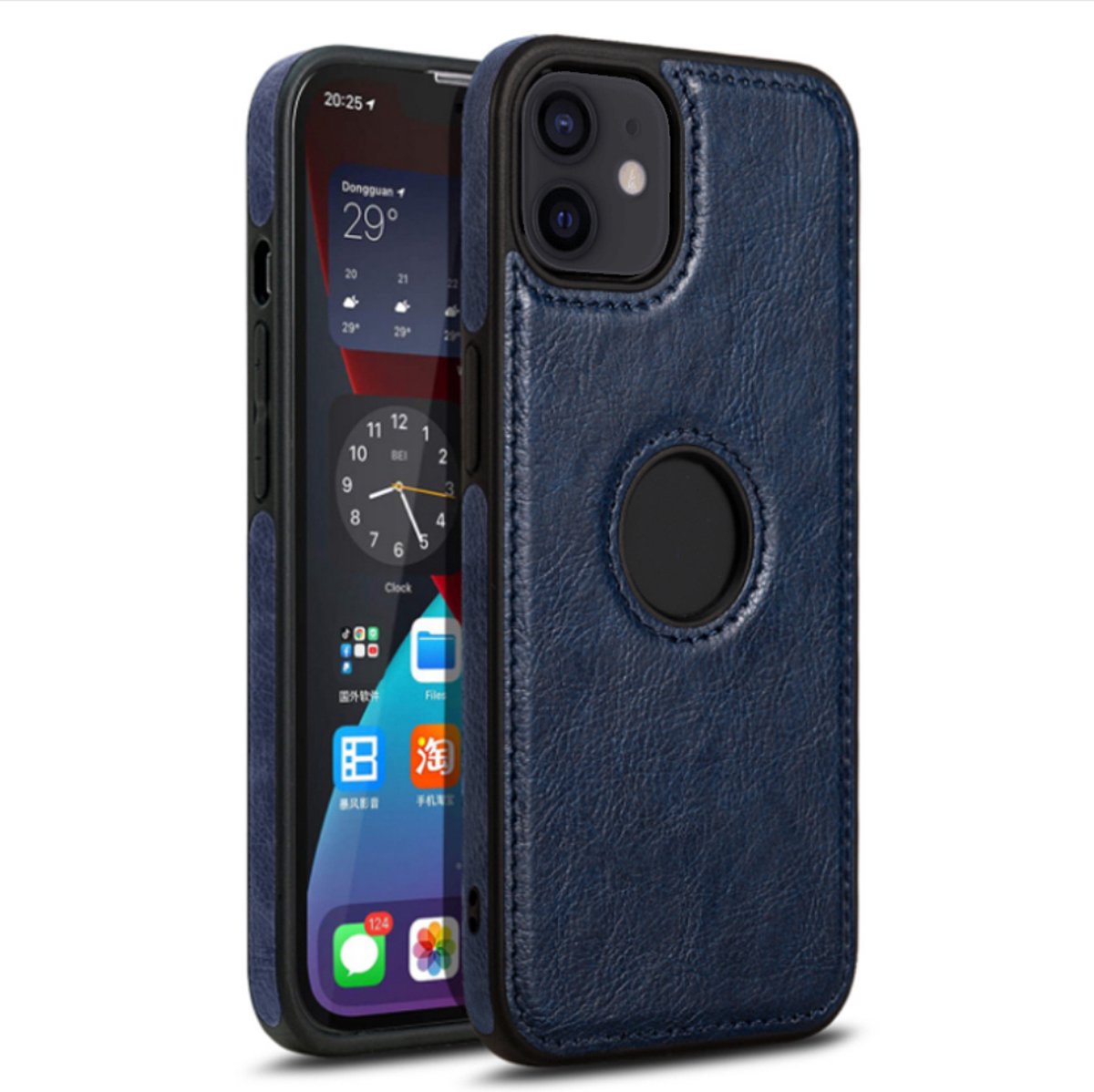 Smartphonica iPhone 11 leren hoesje - Blauw geschikt voor iPhone 11