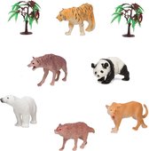 6x Plastic safari/jungle dieren speelgoed figuren 11 cm voor kinderen - Speelgoeddieren - Speelgoedfiguren - Wilde dieren - Dieren speelset safaridieren