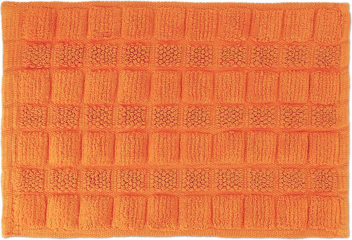 Relaxdays badmat antislip - badkamermat 60x40 cm - uitstapmat - douchemat - wasbaar - Oranje