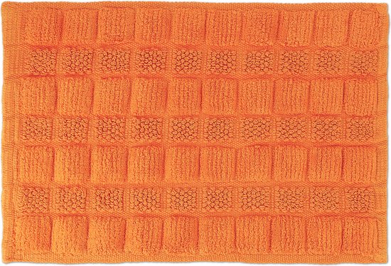 Relaxdays badmat antislip - badkamermat 60x40 cm - uitstapmat - douchemat - wasbaar - Oranje