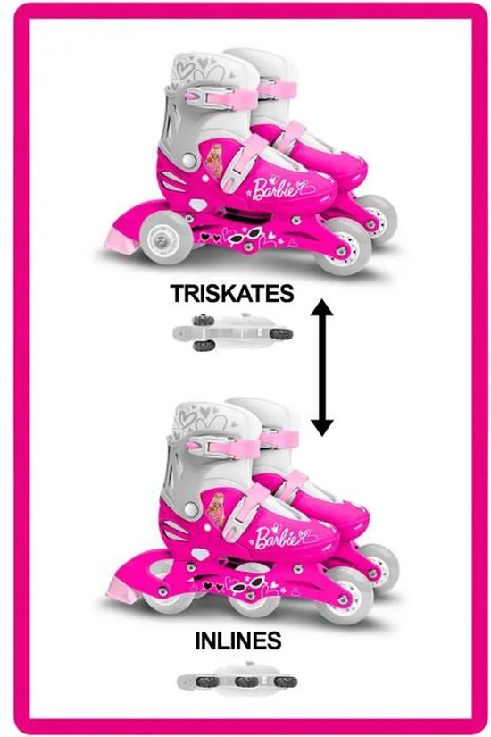 Mattel Barbie 2-in-1 Skates Hardboot Verstelbaar Roze/wit Maat 27-30 - Mattel