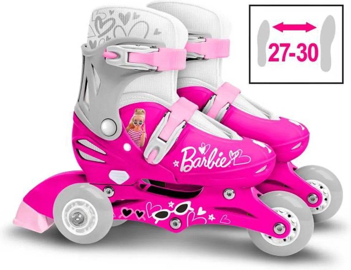 minimum Rijden Indirect Barbie - Rolschaatsen - 3 Wielen - Roze - M 27-30 | bol.com