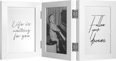 Fotolijst - Henzo - Piano Triple Swing Portrait - Collagelijst voor 3 foto's - Fotomaat 13x18 cm - Wit