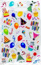 Fako Bijoux® - Sacs de fête - 10 pièces - Sacs à friandises pour cadeaux de fête - Sacs de fête Fête d'enfant - Anniversaire - 16,5x25cm - Happy Birthday Wit