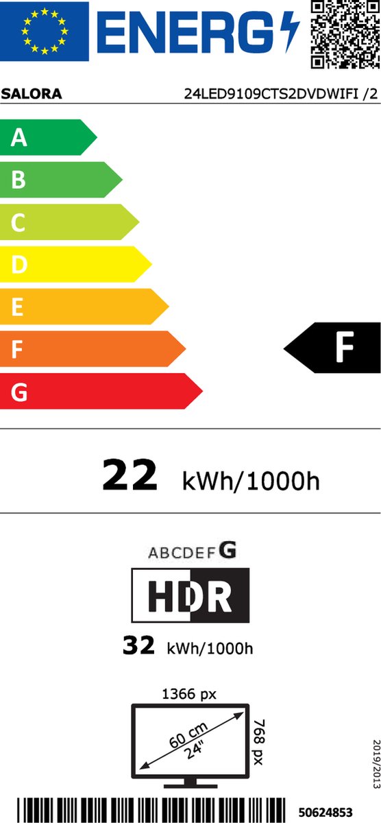 Salora 24LED9109CTS2DVDWIFI 24 inch TV met DVD Speler voor - afbeelding 2