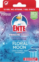 WC-Eend  | Toilet Duck Fresh Disc Floral Moon | Navulverpakking | 2 Navullingen met 12 Gel blokjes | Voordeelverpakking