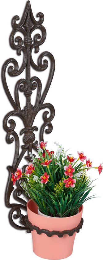 Relaxdays porte-pot de fleurs mural - porte-plante en fonte - porte-plante  extérieur -... | bol