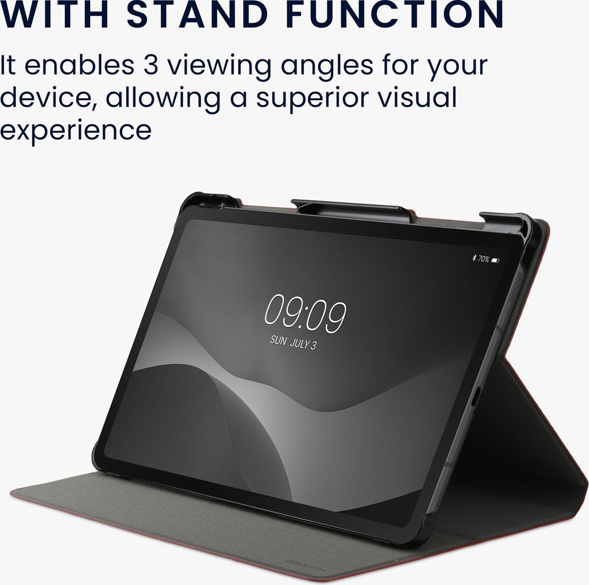 kwmobile hoes voor Samsung Galaxy Tab S6 Lite - Slanke tablethoes met standaard - Tablet cover in donkerrood / zwart