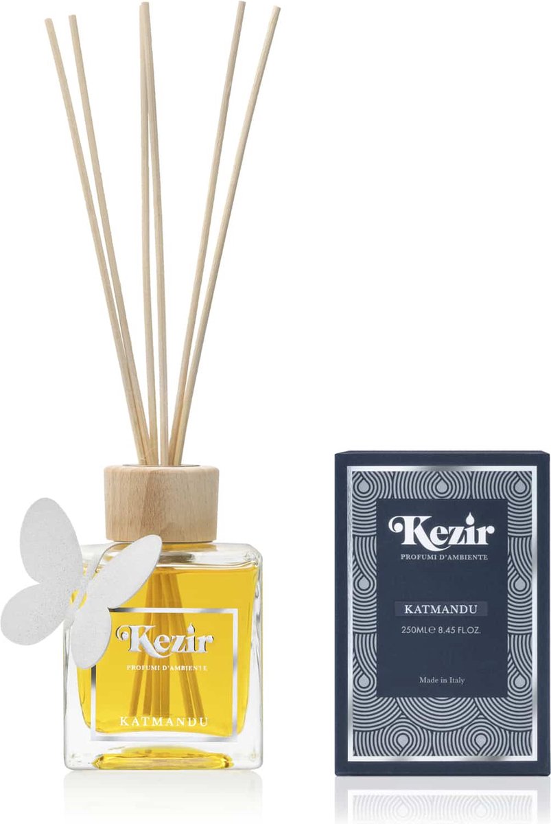 Kezir - Katmandu - Vlinder Decoratie - Italiaanse - natuurlijke parfum voor in huis - diffuser - 200 ml