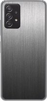 Geschikt voor Samsung Galaxy A33 5G hoesje - Metaal print - Grijs - Lijn - Siliconen Telefoonhoesje