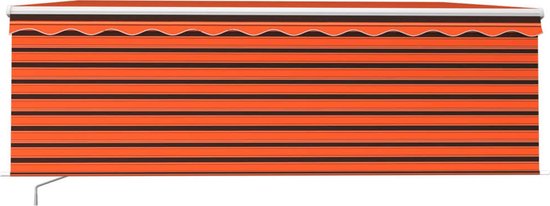 vidaXL Store enrouleur à extension manuelle LED 4,5x3m Orange Marron
