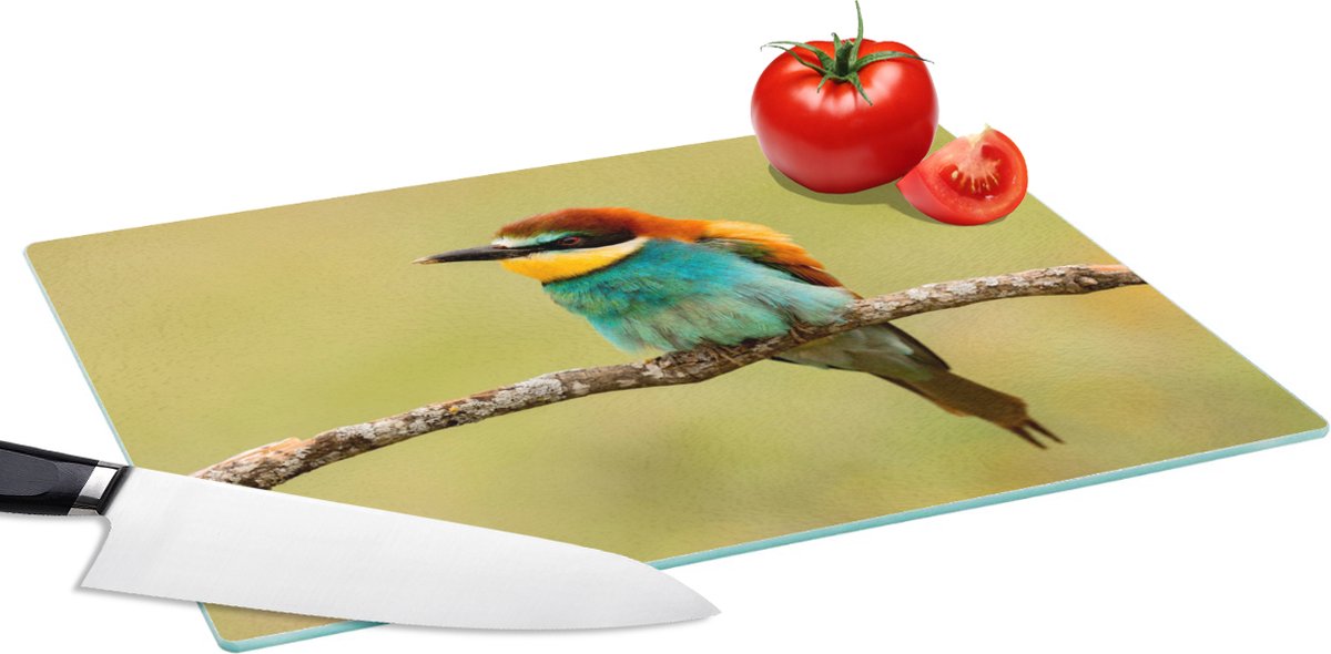 Glazen Snijplank - 39x28 - Vogel - Bijeneter - Dieren - Snijplanken Glas