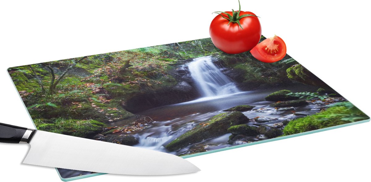 Glazen Snijplank - 39x28 - Waterval - Natuur - Water - Snijplanken Glas