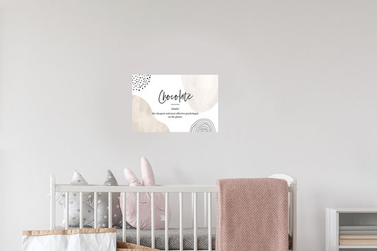 Stickers muraux - Proverbes - Chocolat - Citations - Dictionnaire - Définition du chocolat - 30x20 cm - Feuille adhésive