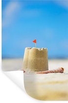 Muurstickers - Sticker Folie - Zandkasteel - Strand - Schelpen - Zomer - 40x60 cm - Plakfolie - Muurstickers Kinderkamer - Zelfklevend Behang - Zelfklevend behangpapier - Stickerfolie
