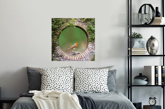 Stickers muraux - Film autocollant - Vogel - Transparent - Rouge-gorge - 80x80 cm - Film adhésif - Stickers muraux Chambre d'enfant - Papier peint autocollant - Papier peint autocollant - Film autocollant