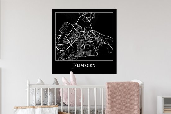 Stickers muraux - Carte - Nimègue - Plan de la ville - Carte - 80x80 cm - Feuille adhésive