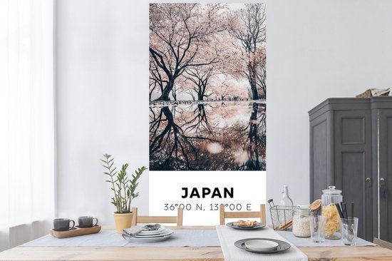 Stickers Stickers muraux - Japon - Sakura - Printemps - Rose - 80x160 cm - Feuille adhésive