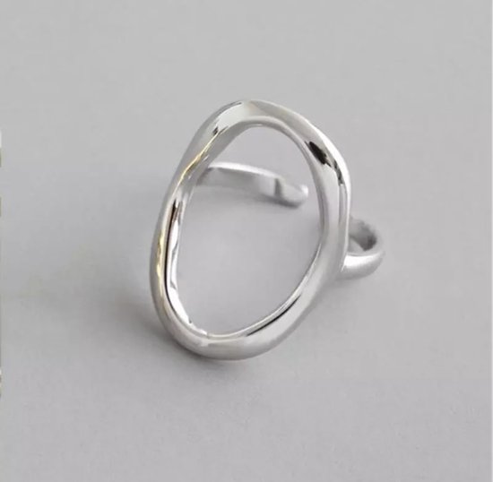 Jomide Ring Open Ovaal - Zilverkleurig