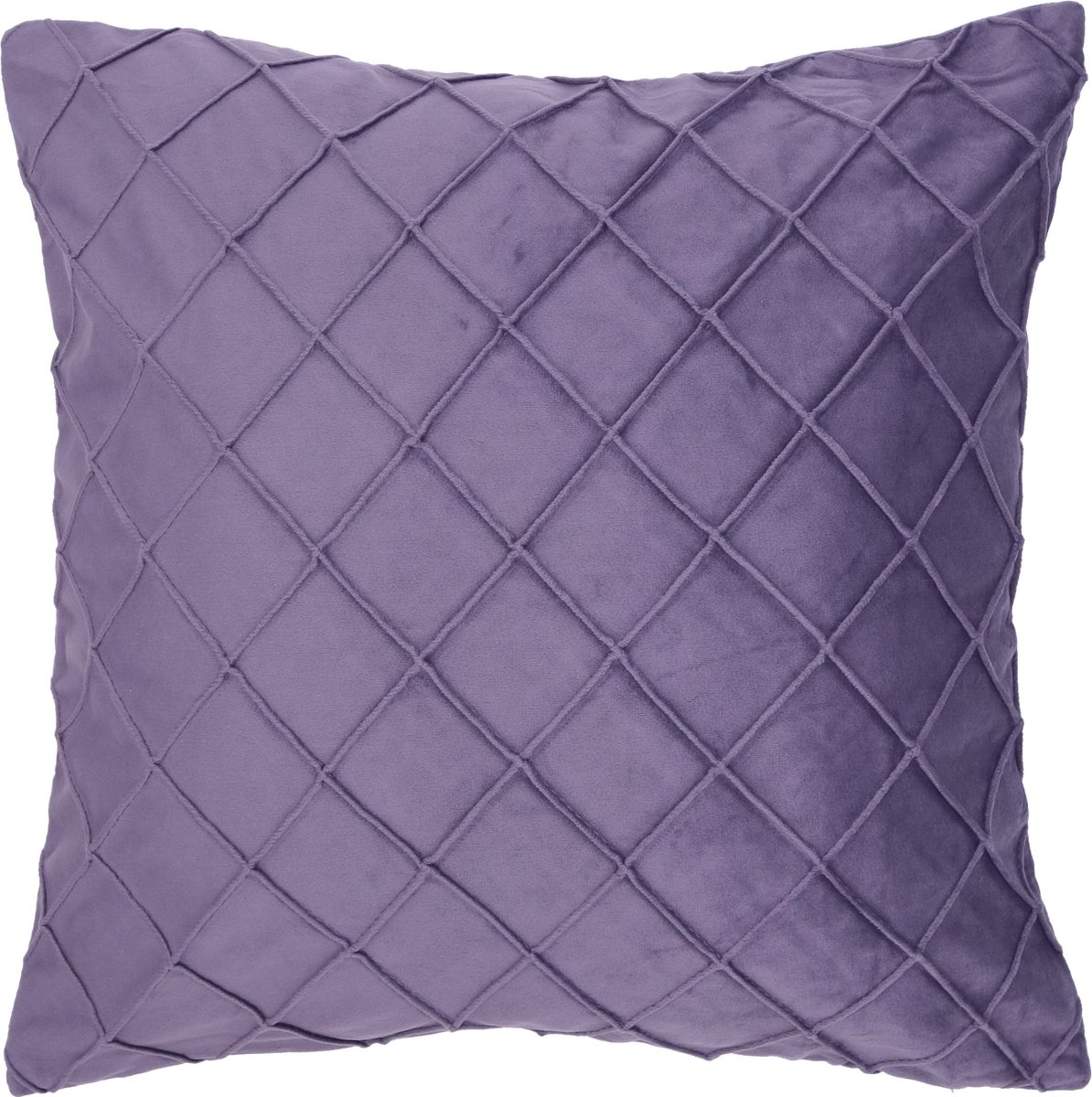 Fluwelen kussenhoes | Ruit structuur | Velvet | Fluweel | Paars | 44 x 44 cm | 100% polyester