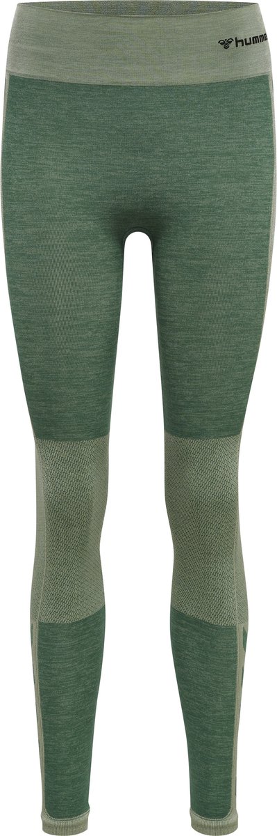 Hummel Damen Leggings Hmlclea Seamless Mid Waist Tights Laurel Wreath/Lily Pad Melange-XS