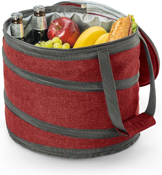 Opvouwbare koeltas rood/grijs met 2 stuks flexibele koelelementen 15 liter van Campingaz — afbeelding 3