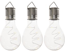 3x Buiten/tuin LED lampbolletjes/peertjes solar verlichting 14 cm - Tuinverlichting - Tuinlampen - Solarlampen op zonne-energie 3x Buiten/tuin LED lampbolletjes/peertjes solar verlichting 14 cm - Tuinverlichting - Tuinlampen - Solarlampen op zonne-energie