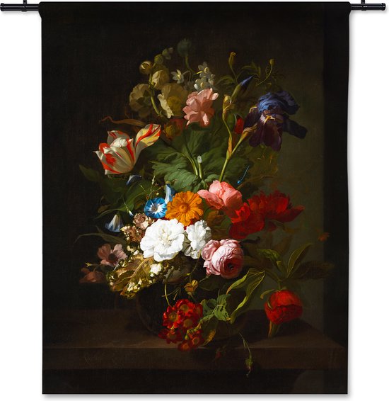 Wandkleed Schilderij Vaas met bloemen - Rachel Ruysch - 120x160cm