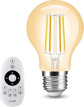 Milight Dual White smart filament lamp met afstandsbediening - 7W - E27 fitting - A60 model amberkleurig - Smart lamp