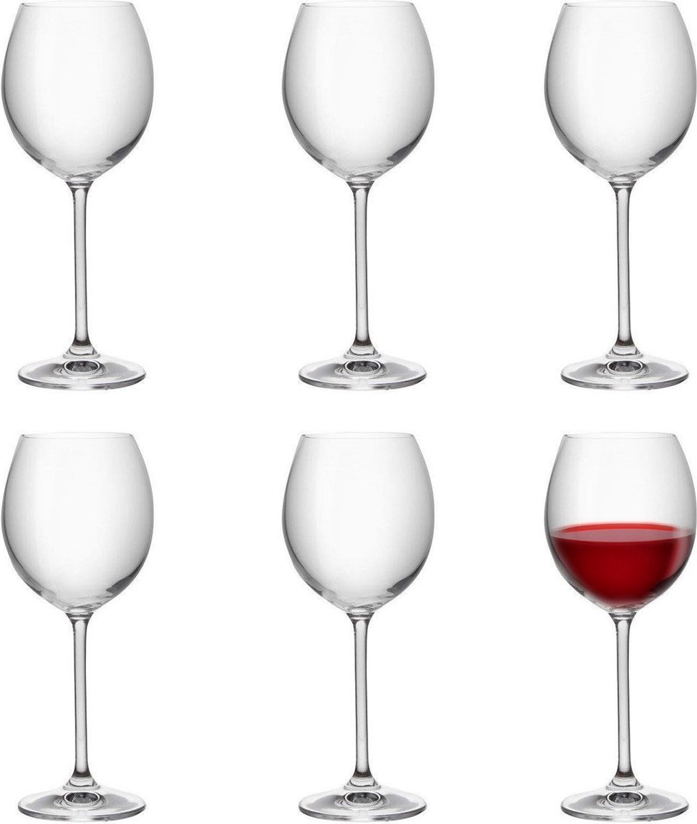 Florina Veronica | Wijnglazen | Rode wijn | Witte wijn | Set van 6 | 350ml | Wijn glazen