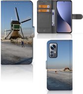 Smartphone Hoesje Xiaomi 12 | 12X Boekhoesje Tekst Schaatsers