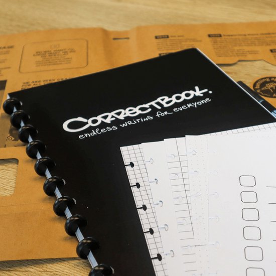 Correctbook Original A4 Ink Black - Gelinieerd - Uitwisbaar / Whiteboard Notitieboek - Correctbook