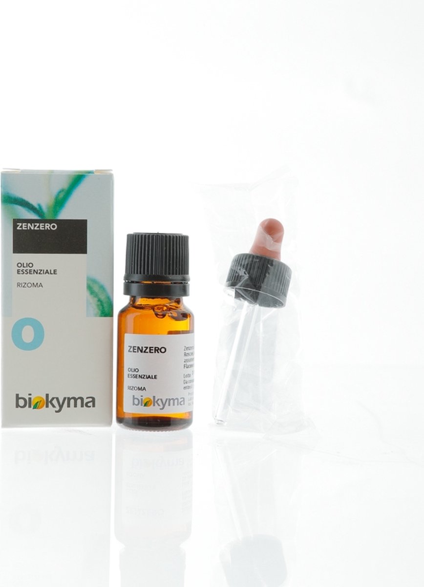 Goedkoopste Gember Wortelstok Extra zuivere Essentiële Olie 100 natuurlijk 10 ml - Biokyma - voor Aromatherapie, Verdamping, Massage en intern gebruik.