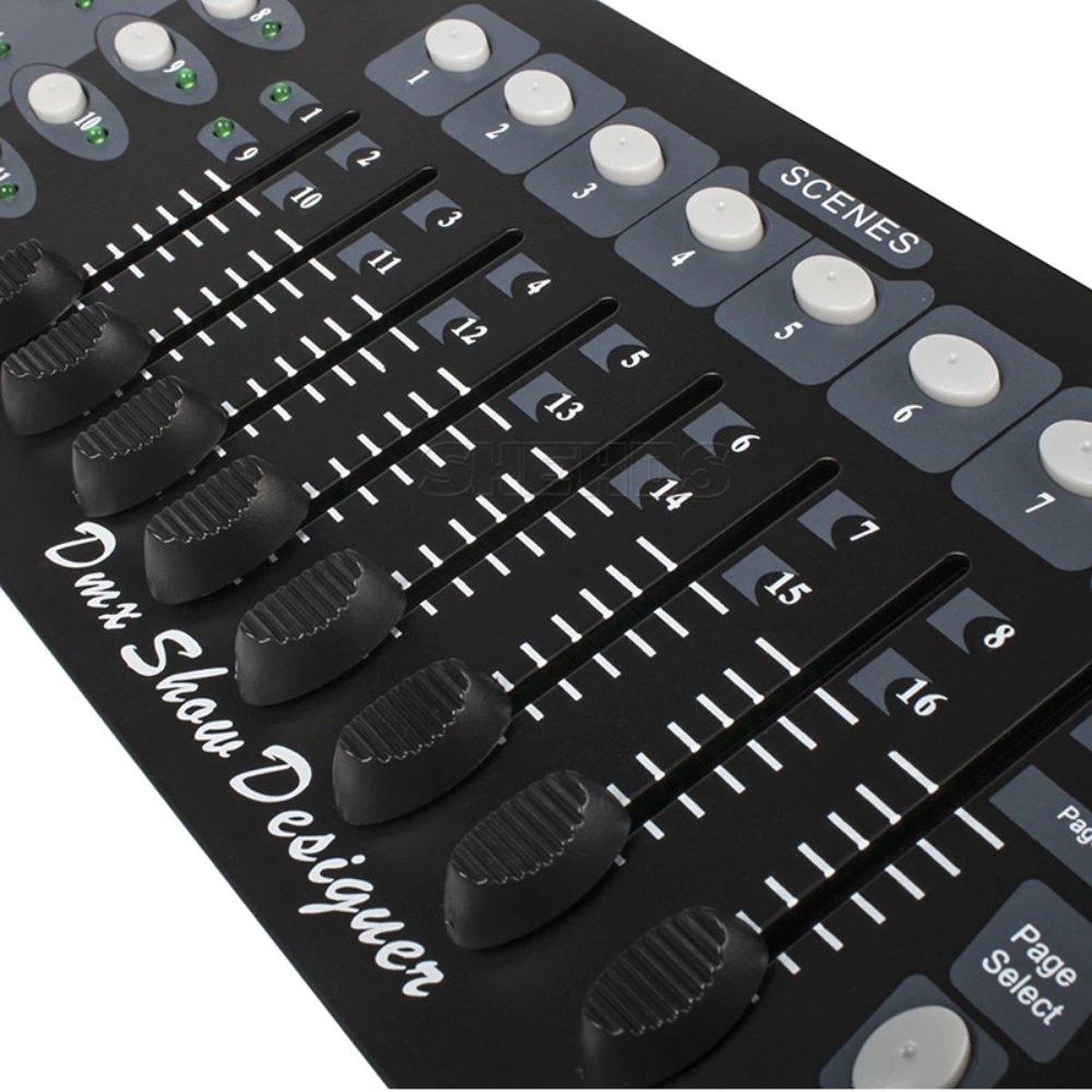 DMX-controller, 192 kanalen DMX 512-verlichtingsconsole, 240 scènes, ingebouwde microfoon, DMX-verlichtingsconsoles Podiumverlichtingsbediening voor podiumverlichting Feest DJ Disco Operatorapparatu