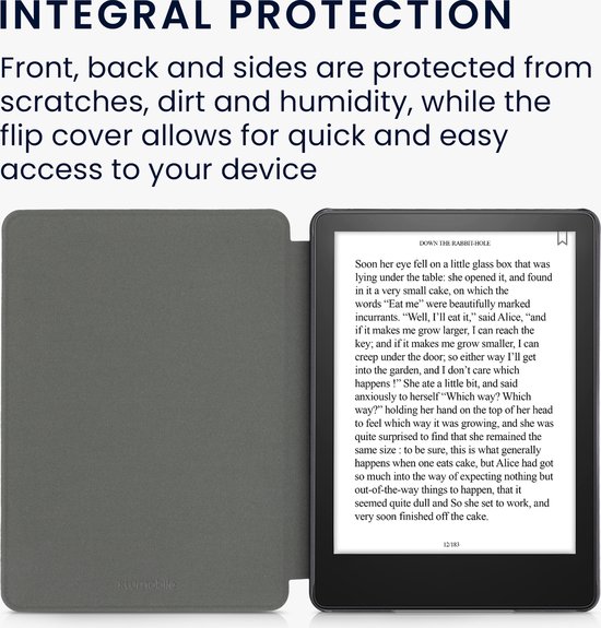 kwmobile e-reader hoesje geschikt voor Amazon Kindle Paperwhite 11. Generation 2021 hoes - Ereader flip case met standaard - Kunstleren e reader cover - Abstract hart design in donkerrood — afbeelding 2