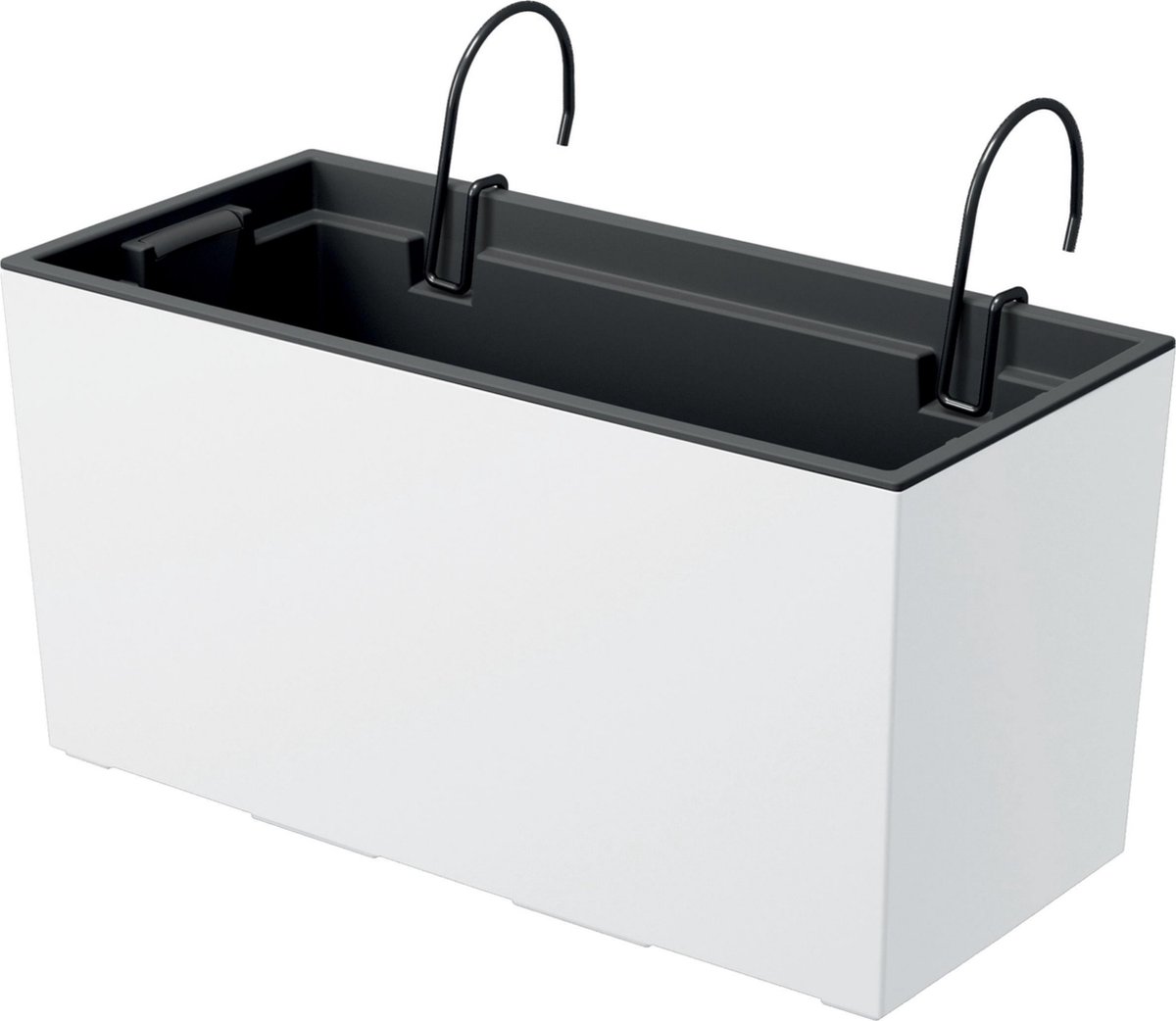 Prosperplast - Urbi Case Bloempot met inzet en hanger - Balkonpot (395x18x195mm, Wit)
