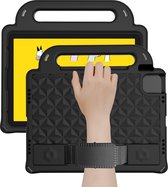 Tablet hoes geschikt voor iPad Air 10.9 (2022/2020) - Schokbestendige case met handvaten - Diamond Kids Cover met schouderriem - Zwart