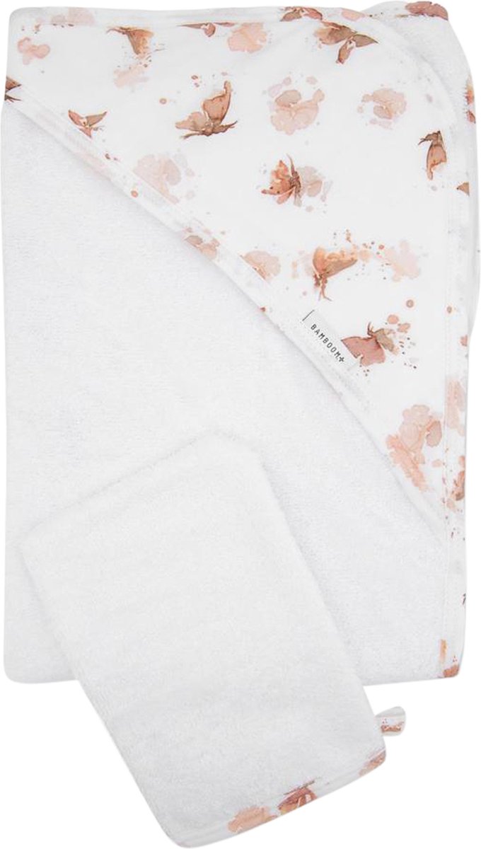 Bamboom Butterfly Badcape Met Washand Bamboom Butterfly Badcape Met Washand