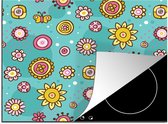 KitchenYeah® Inductie beschermer 59x51 cm - Bloemen - Vlinders - Patronen - Kookplaataccessoires - Afdekplaat voor kookplaat - Inductiebeschermer - Inductiemat - Inductieplaat mat