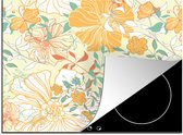 KitchenYeah® Inductie beschermer 59x51 cm - Bloemen - Patronen - Vlinders - Kookplaataccessoires - Afdekplaat voor kookplaat - Inductiebeschermer - Inductiemat - Inductieplaat mat