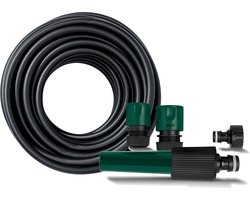 Parkside Tuinslangset 13 mm (½”) - Geef dorstige planten en het gazon gemakkelijk water met deze elastische tuinslang - Lengte: 20 m - Elastische tuinslang die in vorm blijft, met kruisweefselversteviging