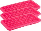4x stuks Trays met Cocktail ijsblokjes/ijsklontjes vormen 50 vakjes kunststof roze