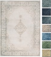 Kelim Vintage Vloerkleed - Zand 195 X 280 cm - Premium Laagpolig Woonkamer Tapijt - Anti-Slip, Machinewasbaar & Super Zacht