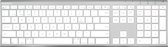 Macally ACEBTKEYA Ultra dun Bluetooth draadloos toetsenbord - US Engels (QWERTY) layout - Wit/zilverkleurig