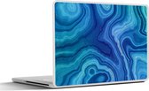 Laptop sticker - 17.3 inch - Marmer - Agaat - Blauw - Stenen - 40x30cm - Laptopstickers - Laptop skin - Cover