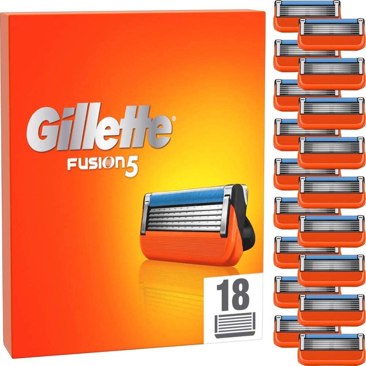 Gillette Fusion5 Navulmesjes (18 Stuks) Scheermesjes Voor Mannen 5 Antifrictiemesjes Voor Maximaal 20 Scheerbeurten Per Navulmesje