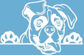 Auto - Raam sticker - Boxer - Gluur Hond - Peeking Dog - Spreuk - Decoratie Sticker - Aanhanger - Grappig - Funny