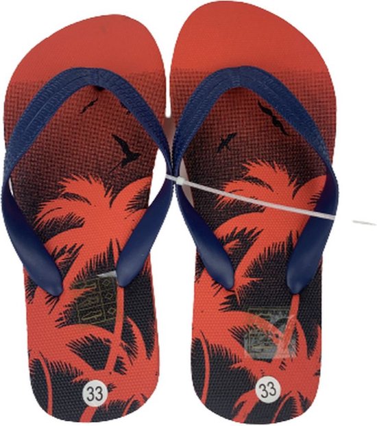 Slippers Palmiers - Taille 33 - Rouge - Printemps - Été - Tongs - Slippers Ibiza - Unisexe