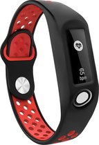 Siliconen Smartwatch bandje - Geschikt voor TomTom Touch sport bandje - zwart/rood - Strap-it Horlogeband / Polsband / Armband
